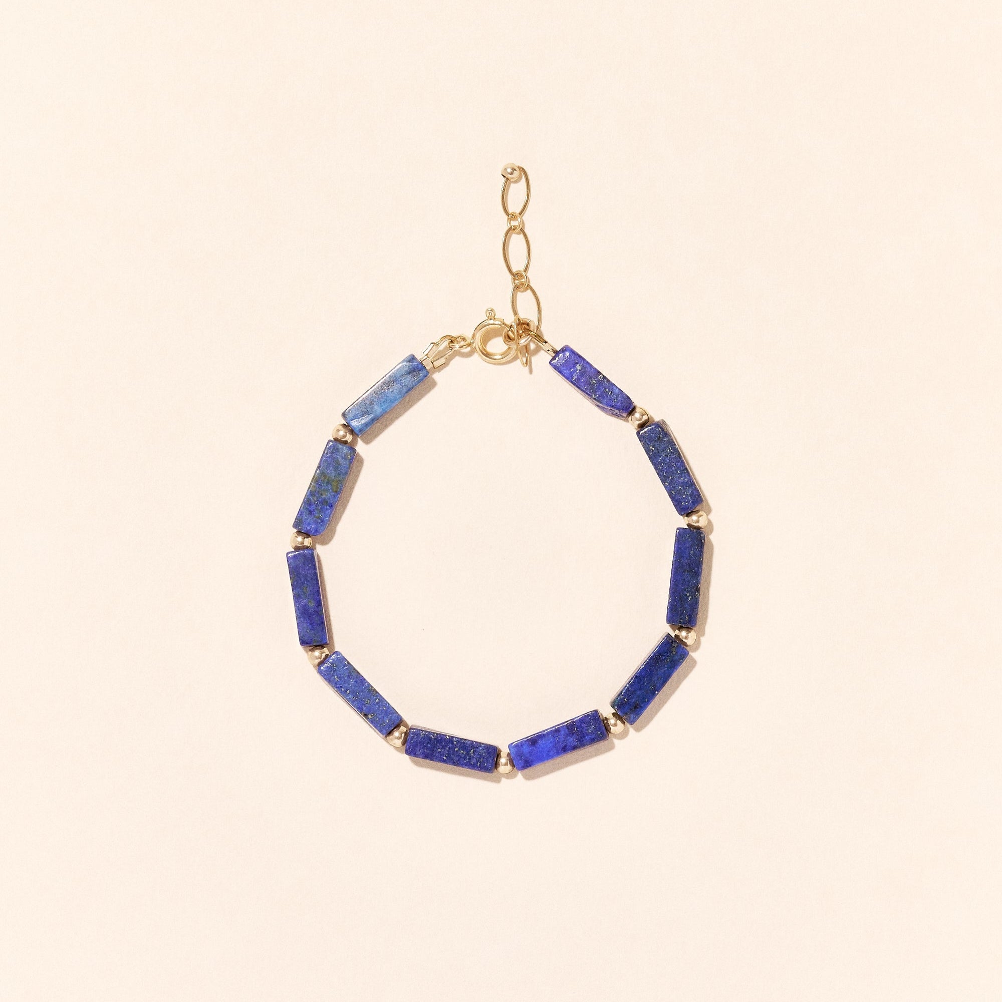 Bracelet Vintage En Lapis Lazuli - Modèle N422, Bijou En Pierre Naturelle Occasion